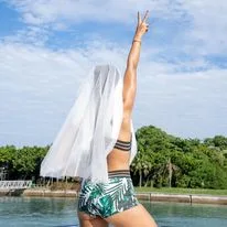 Bride-to-be in a veil on a Sea Friends yacht