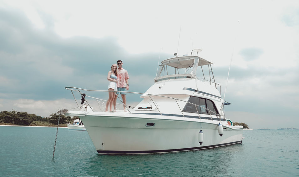 34 ft Riviera Flybridge Sedan deck Singapore