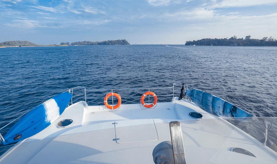 47 ft Fountaine Pajot Power Catamaran deck Singapore
