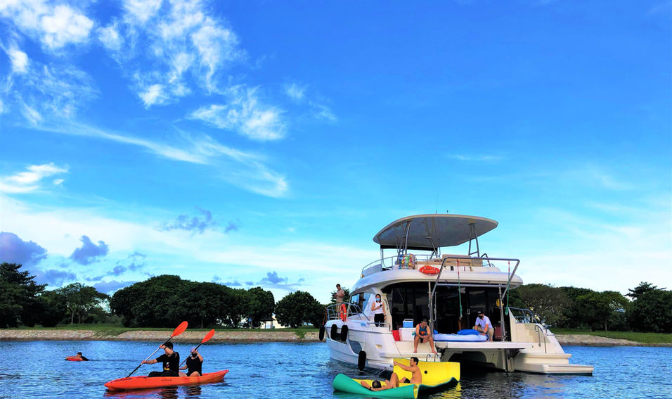 48 ft Aquila Power Catamaran deck Singapore
