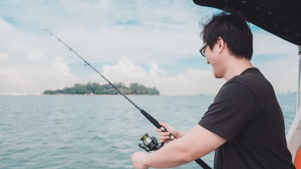 Casting a line near the Southern Islands on a Sea Friends fishing charter