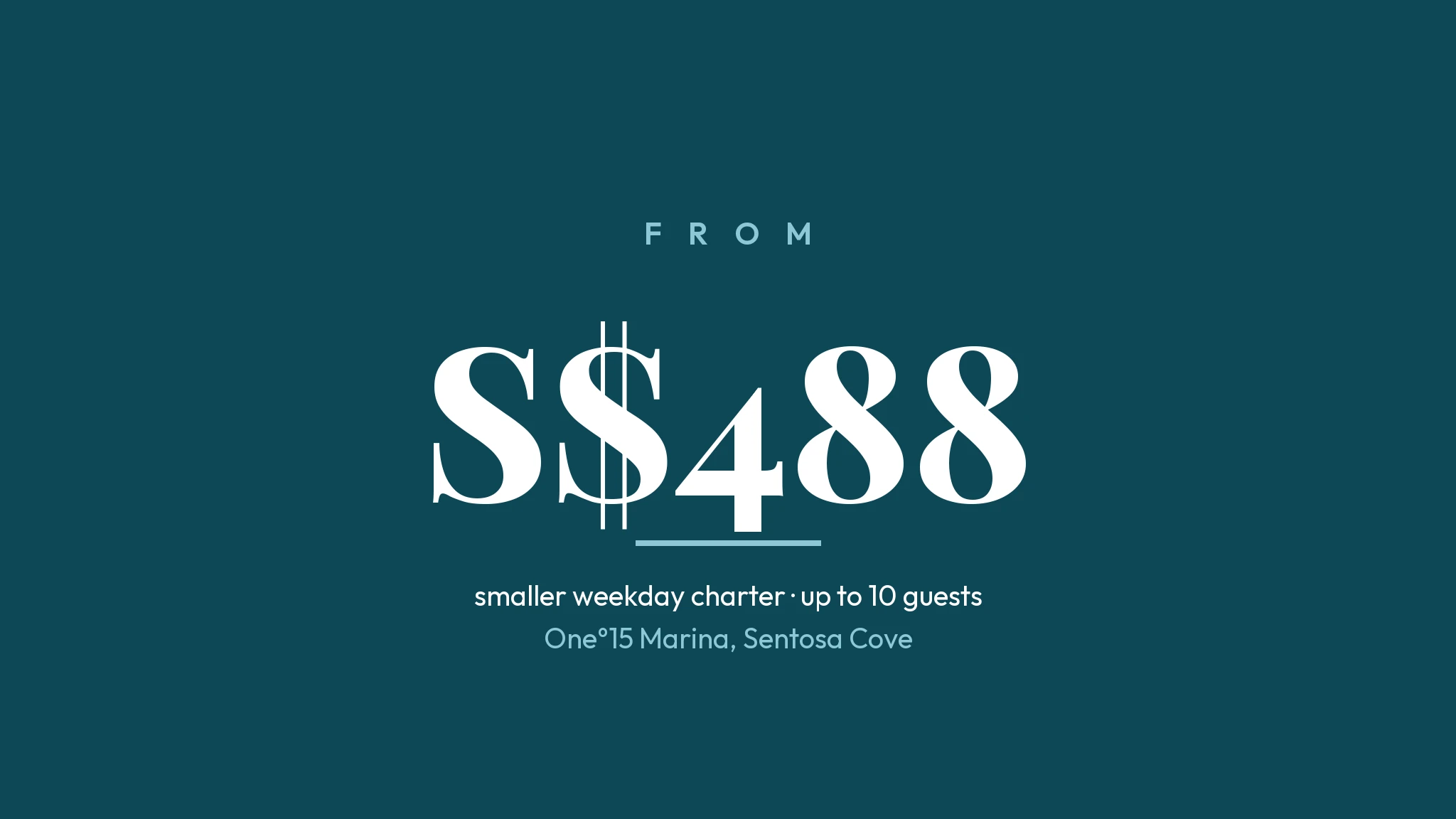 Cheapest Singapore yacht charter from S$488 on a weekday