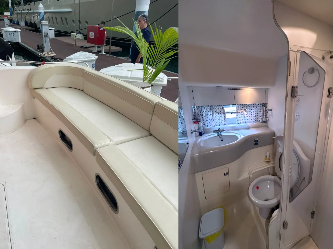 Princess 47 galley and foredeck sunpads