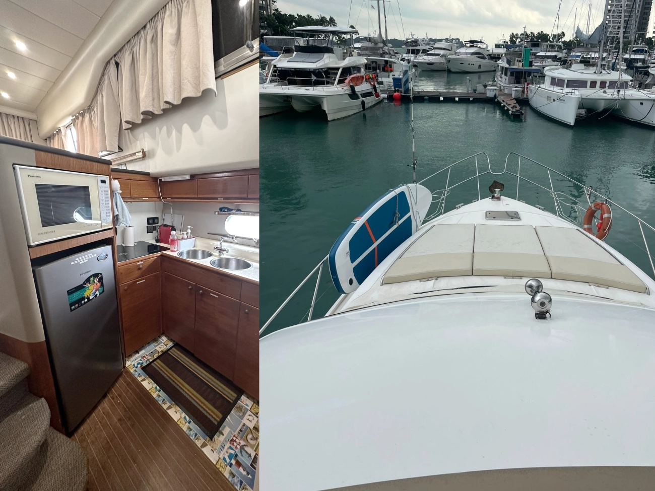 Princess 47 rear deck seating and bathroom